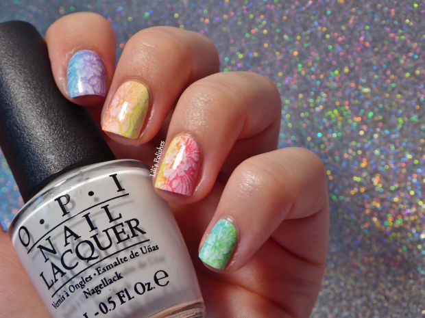 Stamping - Neon gradient and flowers (2)