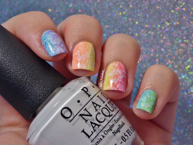 Stamping - Neon gradient and flowers (3)